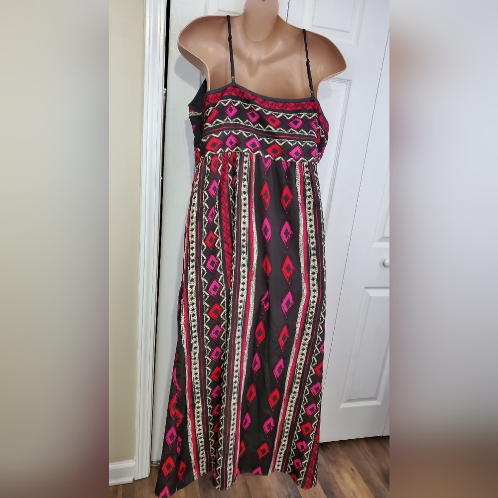 Lane Bryant Plus 26 Ikat Maxi Sundress With Adjustable Straps ~ Pre-Owned - Picture 10 of 15